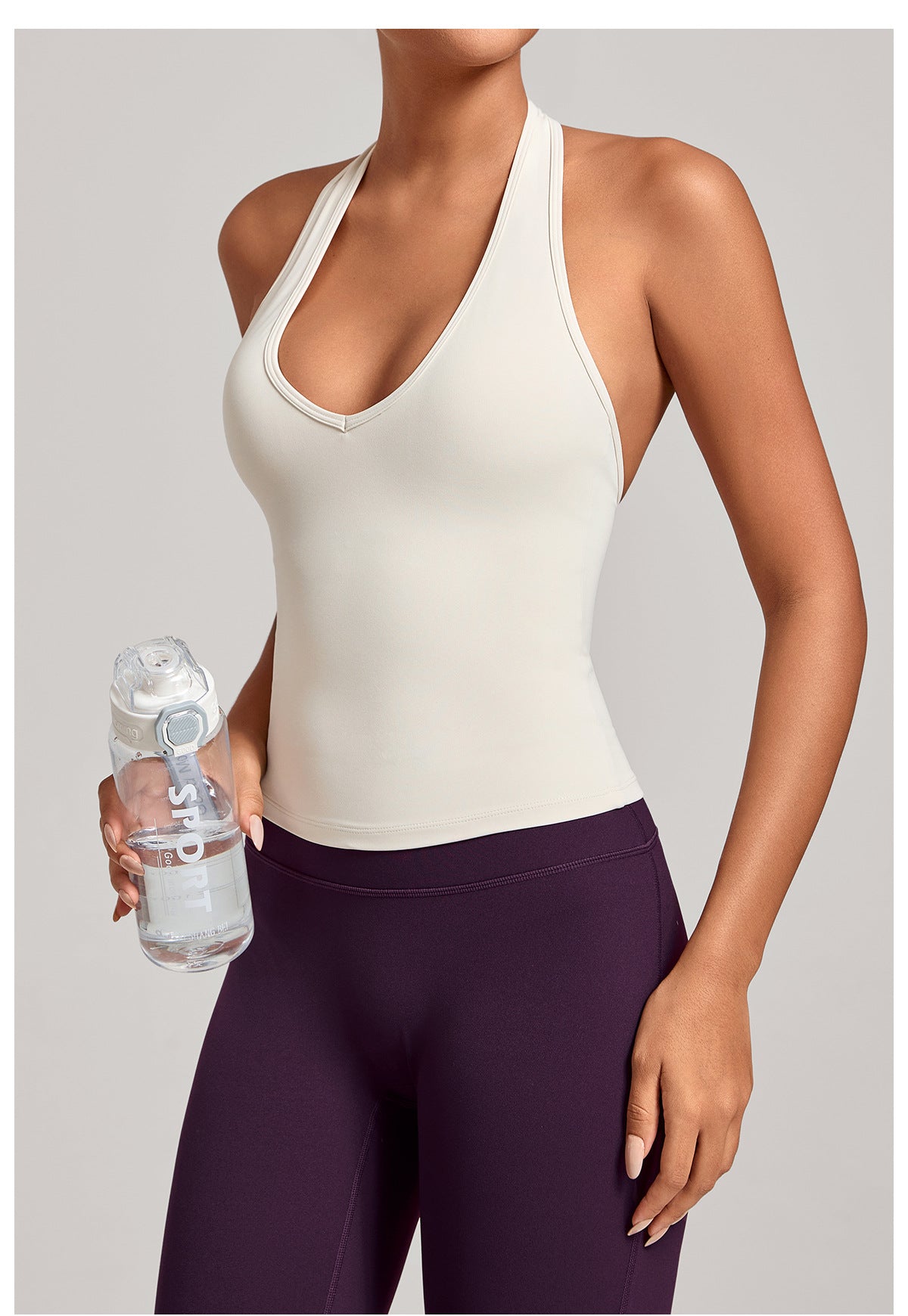 V-Neck Slim Fit Cross Back Yoga Tank | Quick-Dry Running & Fitness Sports Vest
