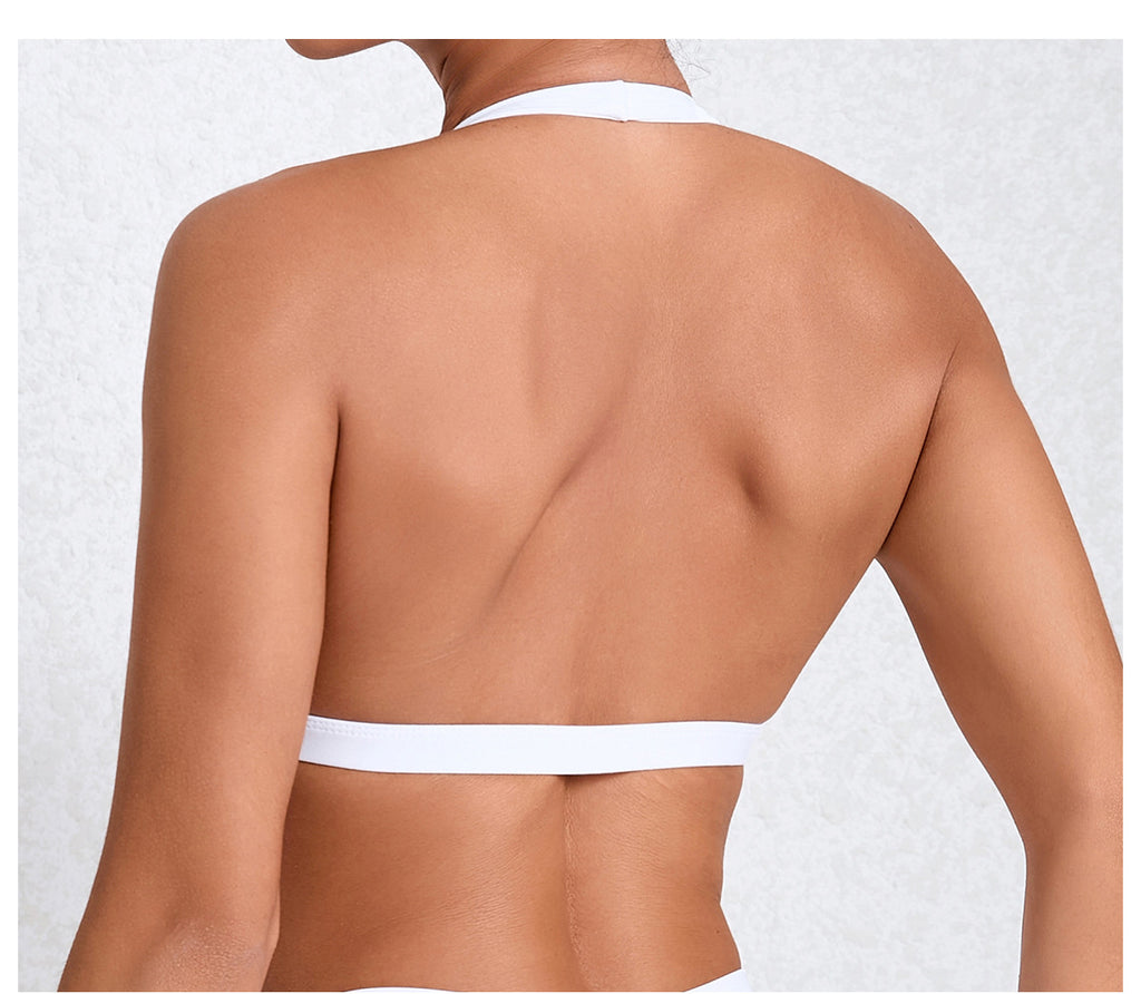 Halter Neck Open Back Yoga Bra | Naked-Feel Quick-Dry Sports Bra for Running & Fitness