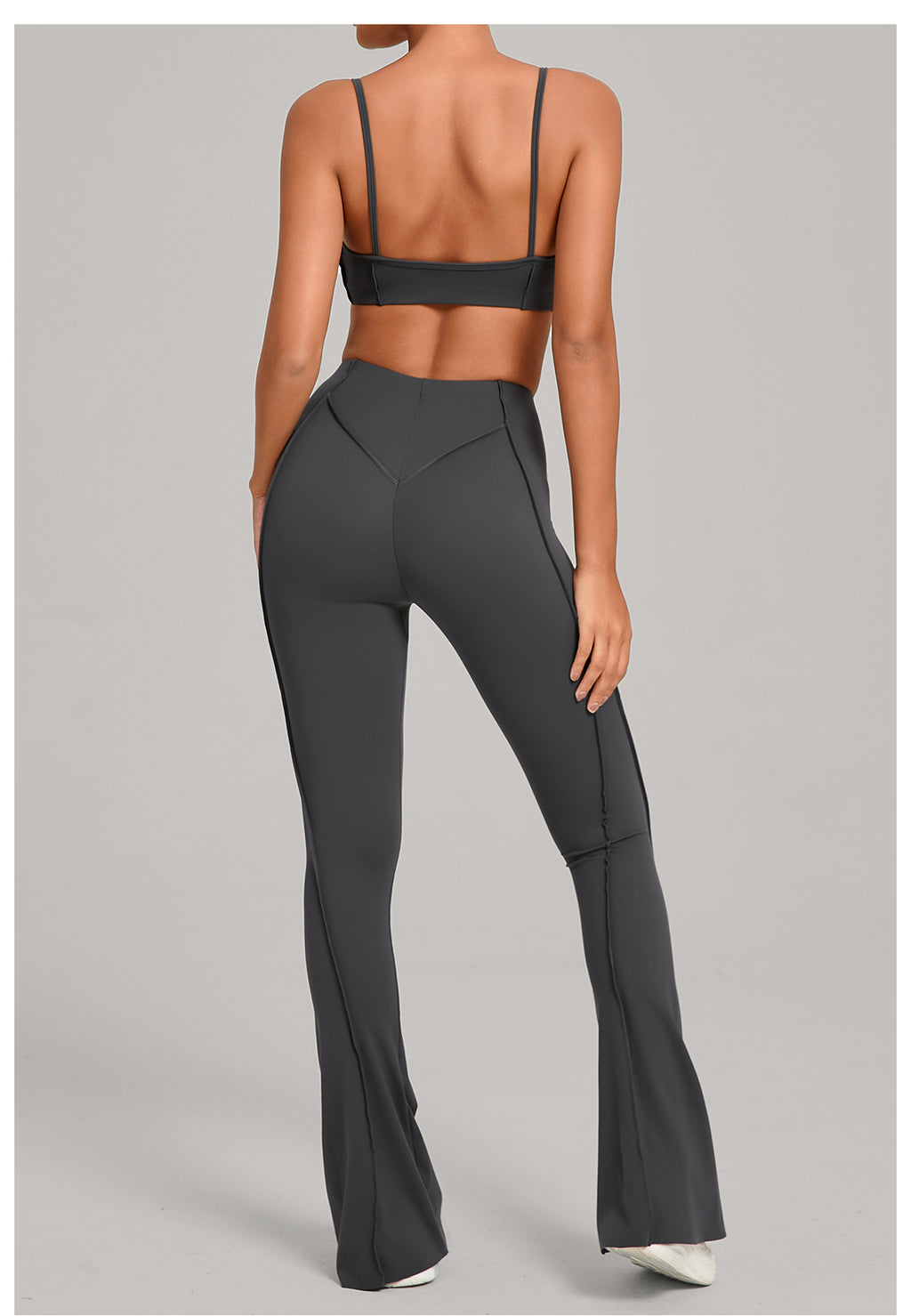 Brushed Sports Bra & Pants Yoga Set | 3D Patchwork Running Fitness Two-Piece