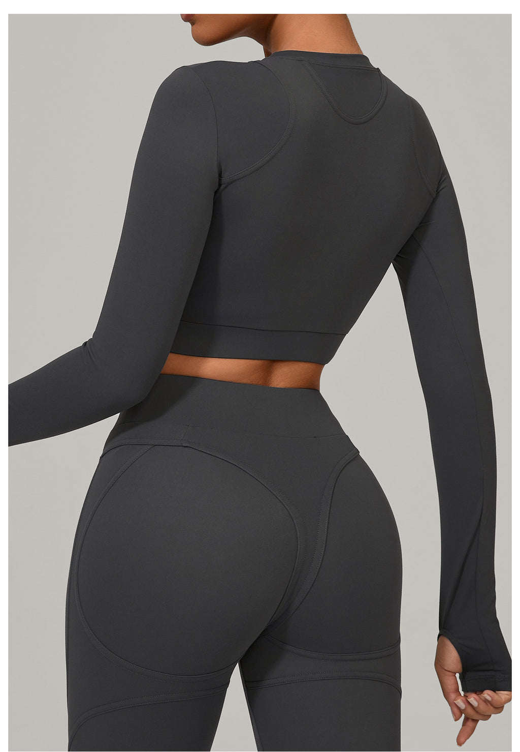 Seamless Patchwork Long Sleeve Yoga Top | Autumn Winter High-Impact Fitness Wear