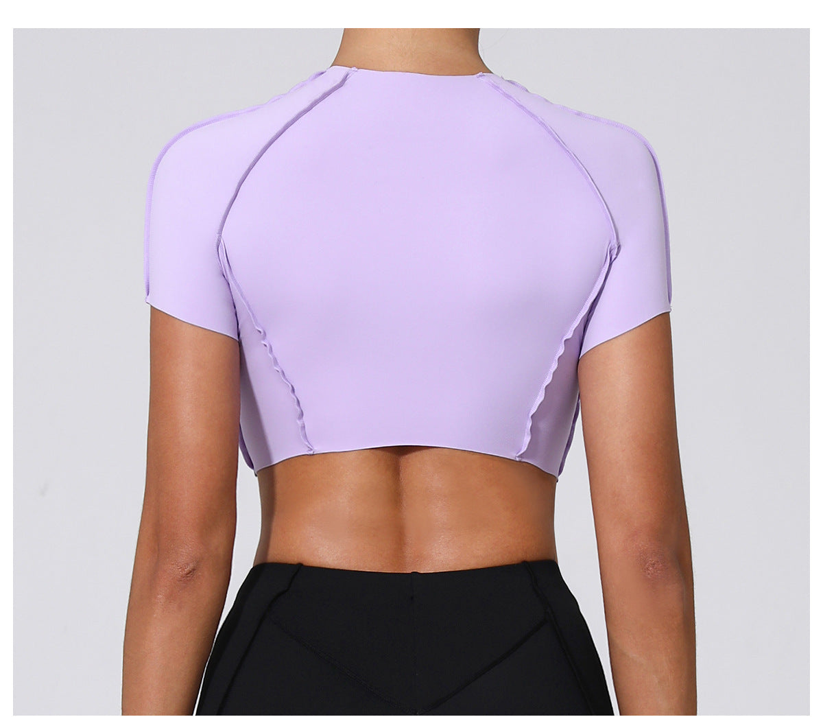 Bare-Feel Sculpted Yoga Tee｜No-Bra Tight Quick-Dry Fitness Top for Running & Training