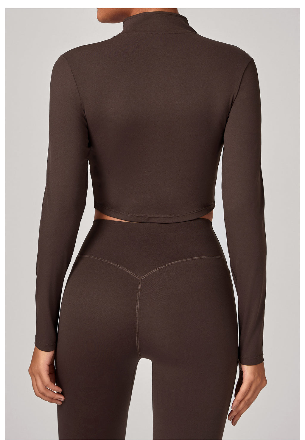 High Neck Zip Front Long Sleeve Yoga Jacket | Tight Fit Quick-Dry Activewear