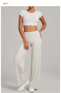 Backless Slim Fit Yoga Set | Quick-Dry Straight-Leg Pants Running & Training Two-Piece