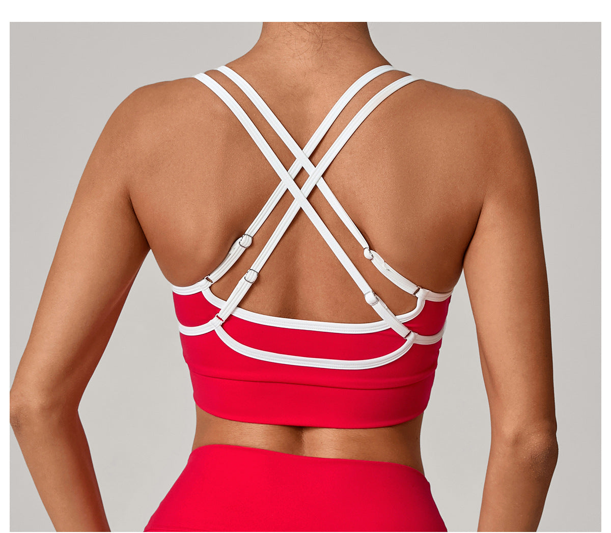 Slim Fit Color Block Naked-Feel Sports Bra | Open Back Yoga Tank for Training 4422