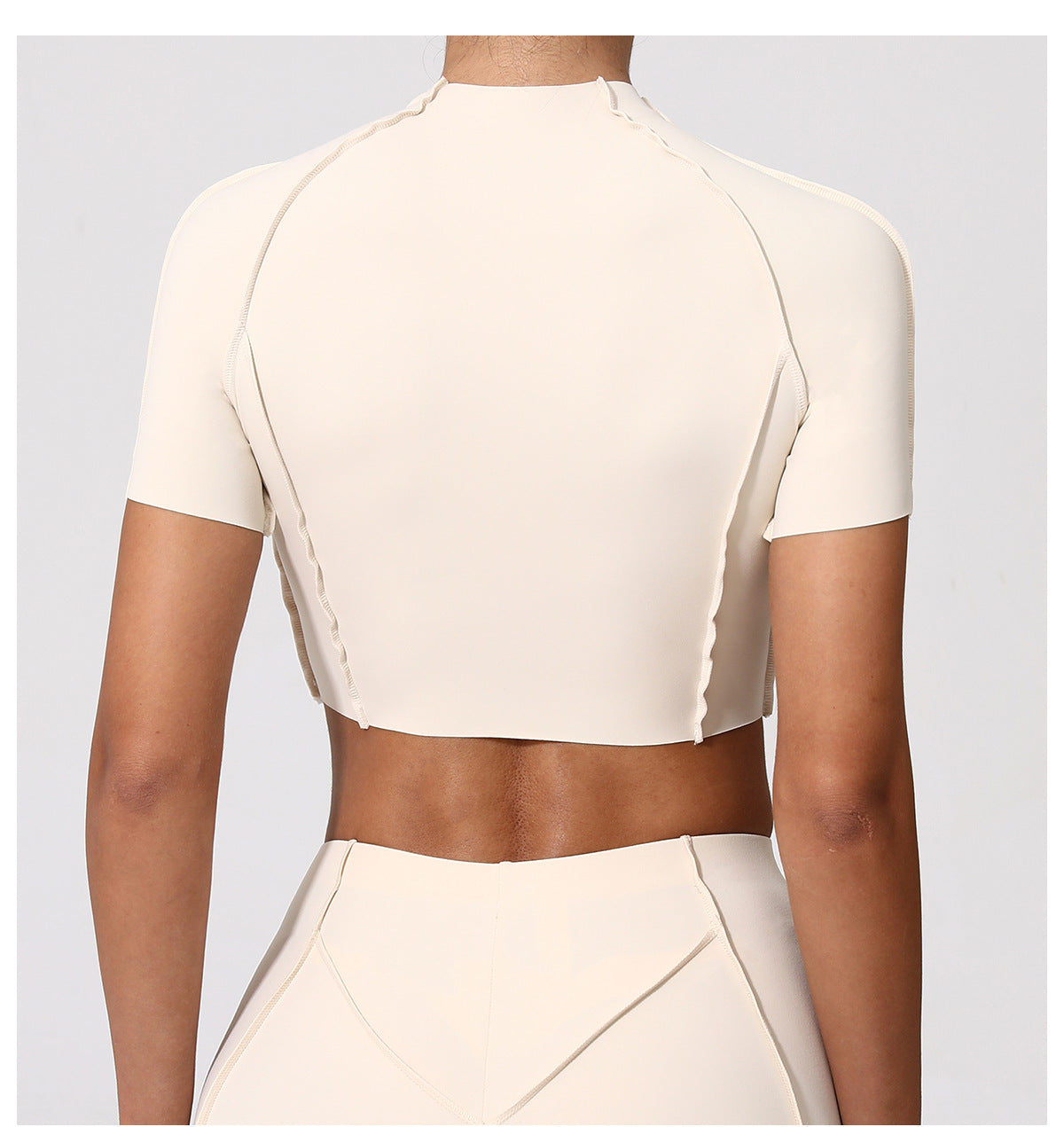 3D Seam Sculpting Yoga Tee｜Slim-Fit No-Bra High-Stretch Lightweight Fitness Top