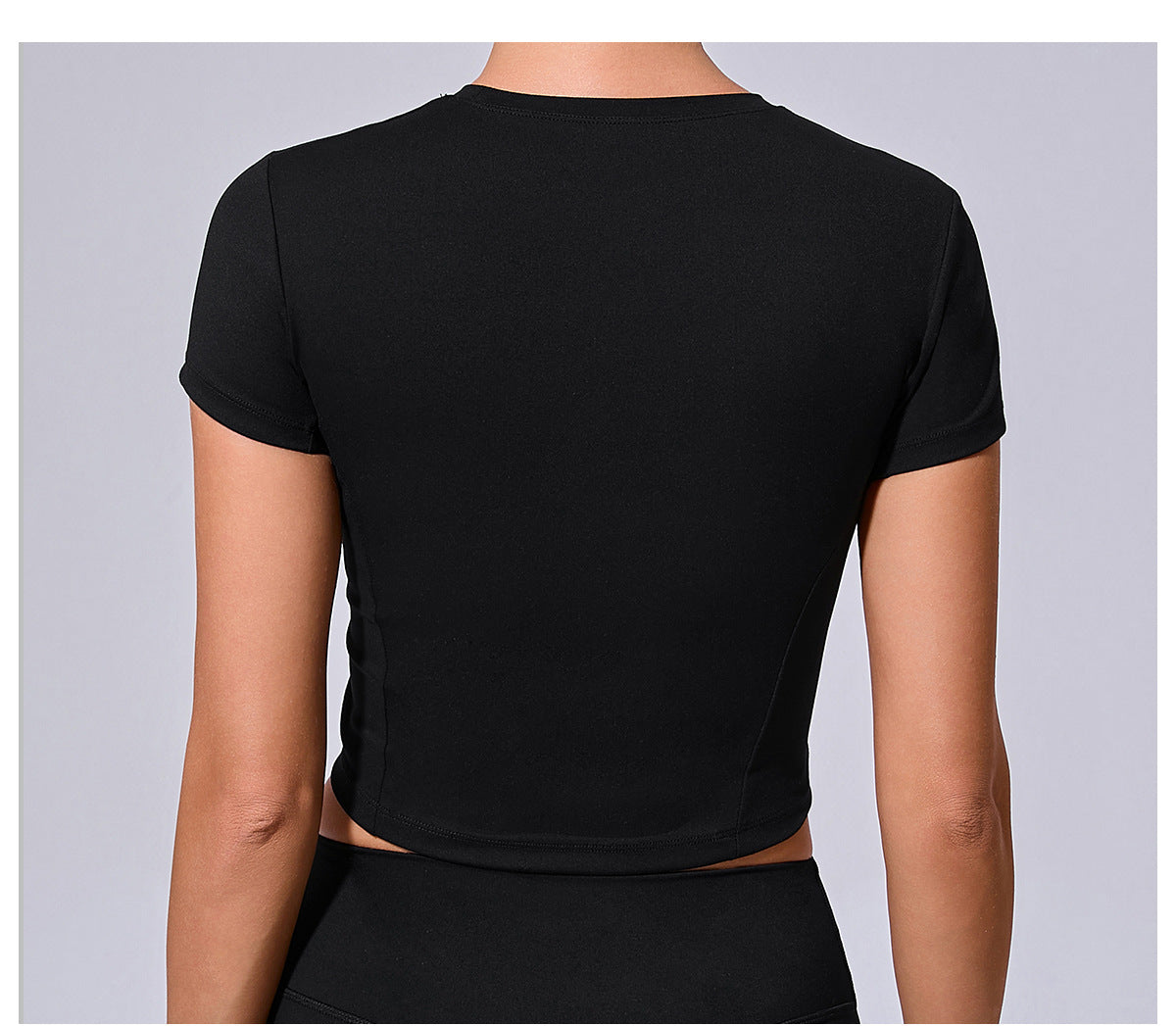 Western-Style Tight Fit Yoga Tee｜Quick-Dry Short Active Top for Running & Outdoor Workouts