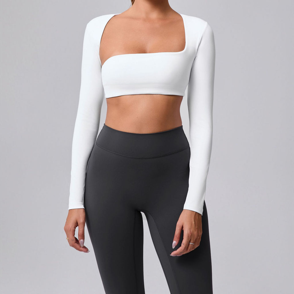 Brushed Long Sleeve Yoga Wrap Top | Lightweight Running & Fitness Activewear