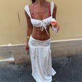 2026 Summer Sexy Cut Out Waist Beach Dress Bikini Cover Up Sunscreen Set For Women