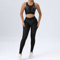 New Mesh Patchwork Yoga Set | Sexy Sports Bra & Booty-Lifting Pants Two-Piece