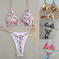 2026 Halter Tie Triangle Bikini | Floral Sexy Beach Hot Spring Swimwear for Women