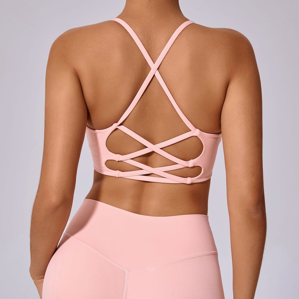 Shockproof Cross Strap Naked-Feel Yoga Bra | Running & Training Cross Back Sports Top