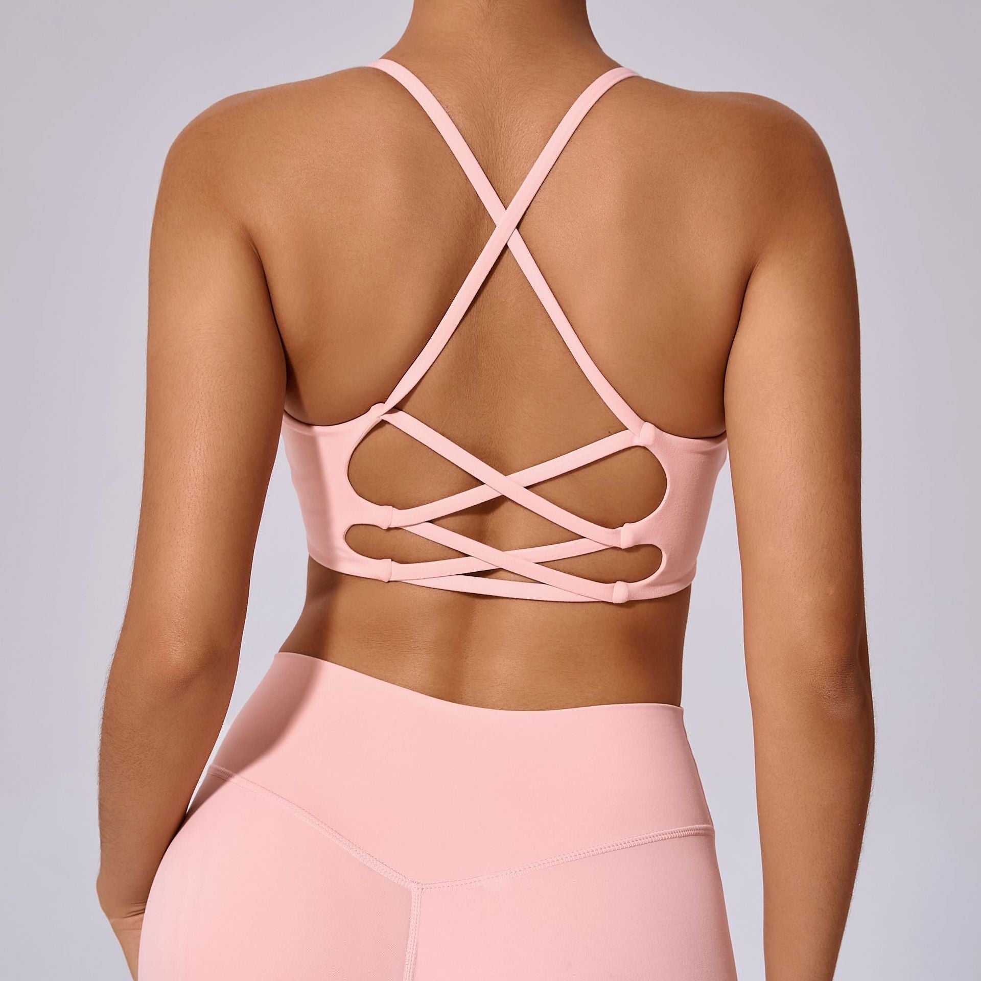 Shockproof Cross Strap Naked-Feel Yoga Bra | Running & Training Cross Back Sports Top
