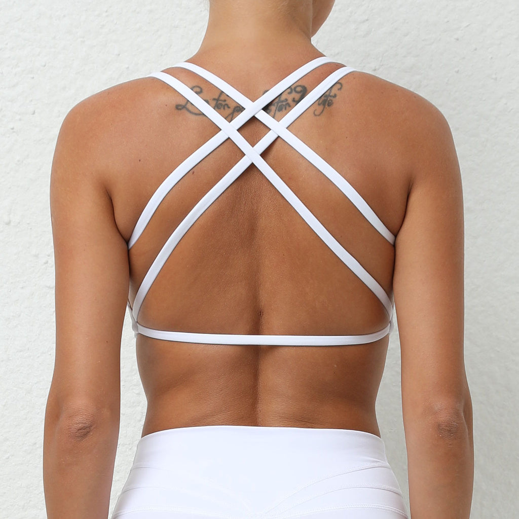 New Breathable Naked-Feel Yoga Sports Bra | Quick-Dry Running & Fitness Cross Back Top