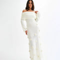 2026 European & American New Style Solid Color Knitted Beach Dress for Women