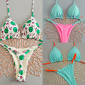 2026 Solid Color Nylon Heart Bikini Set | Low-Waist Tie Fashion Swimwear