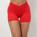 Custom Cross Waist Cooling Breathable Scrunch Butt Yoga Shorts Stretch Fitness