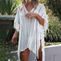 2026 Women's Knitted Hollow Out Beach Cover Up for Bikini UV Protection Anti-Exposure Sunscreen Swimsuit Coverup