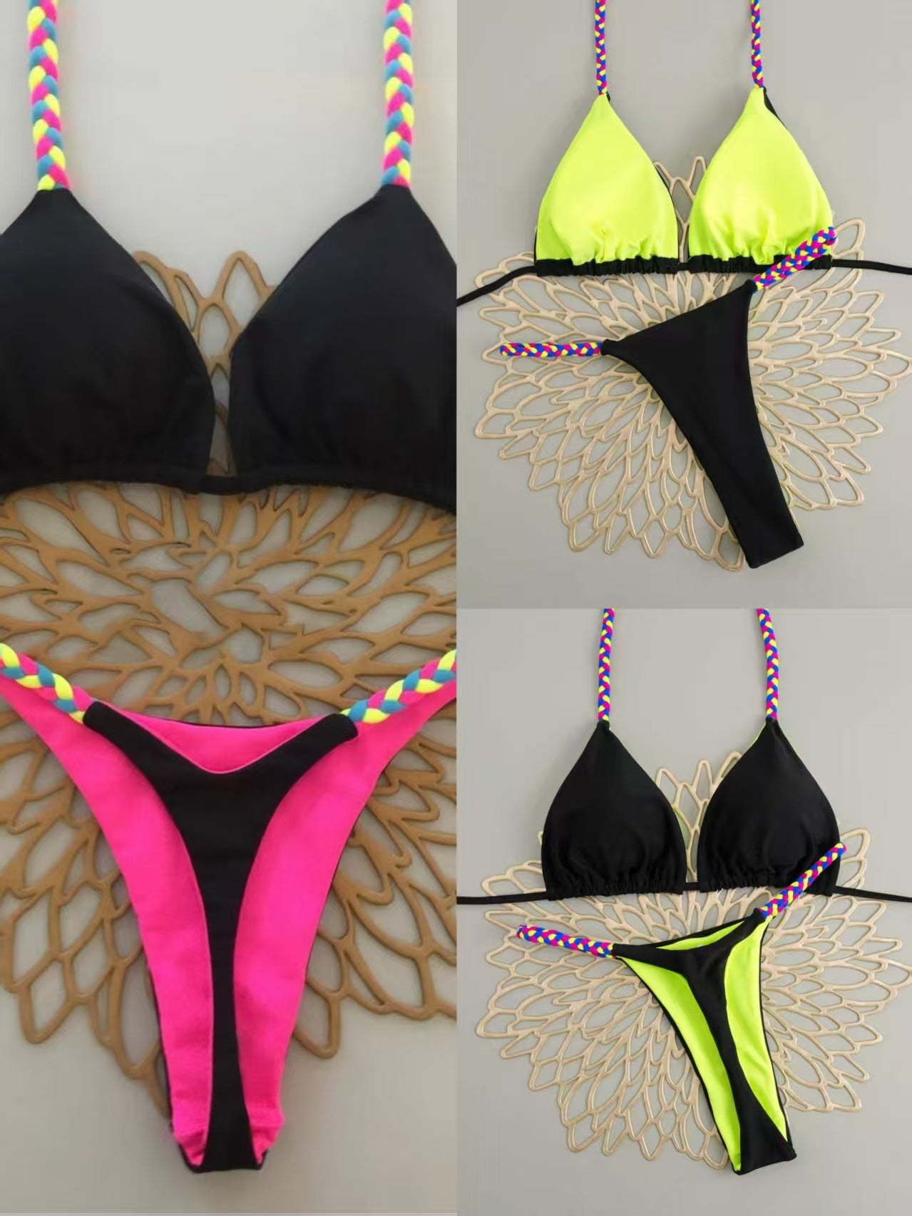 2026 Sexy Leopard Push-Up Triangle Bikini | Slim Fit Three-Point Women's Swimwear
