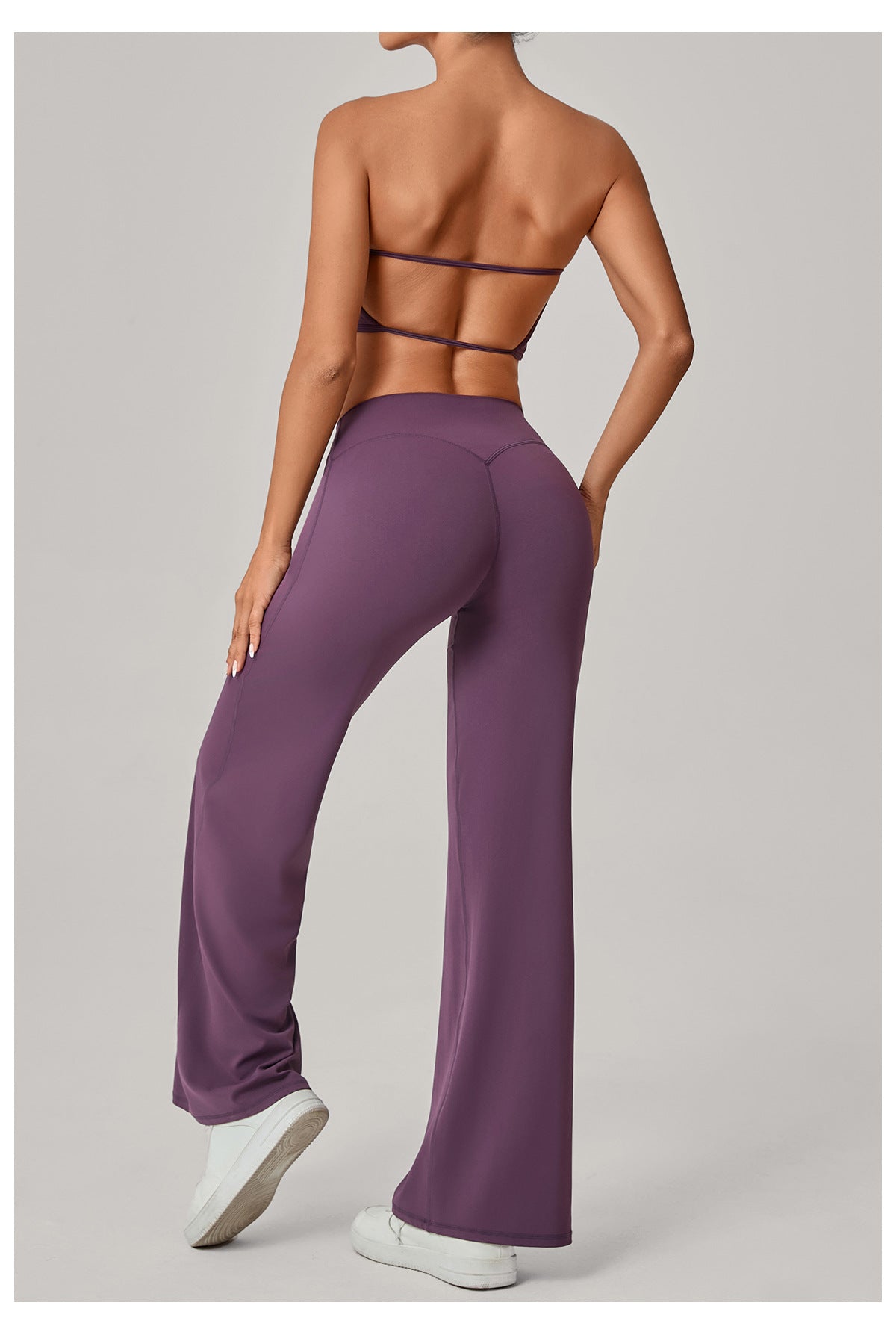 Second-Skin Bandeau Cross Back Yoga Set | Outdoor Running Fitness Two-Piece