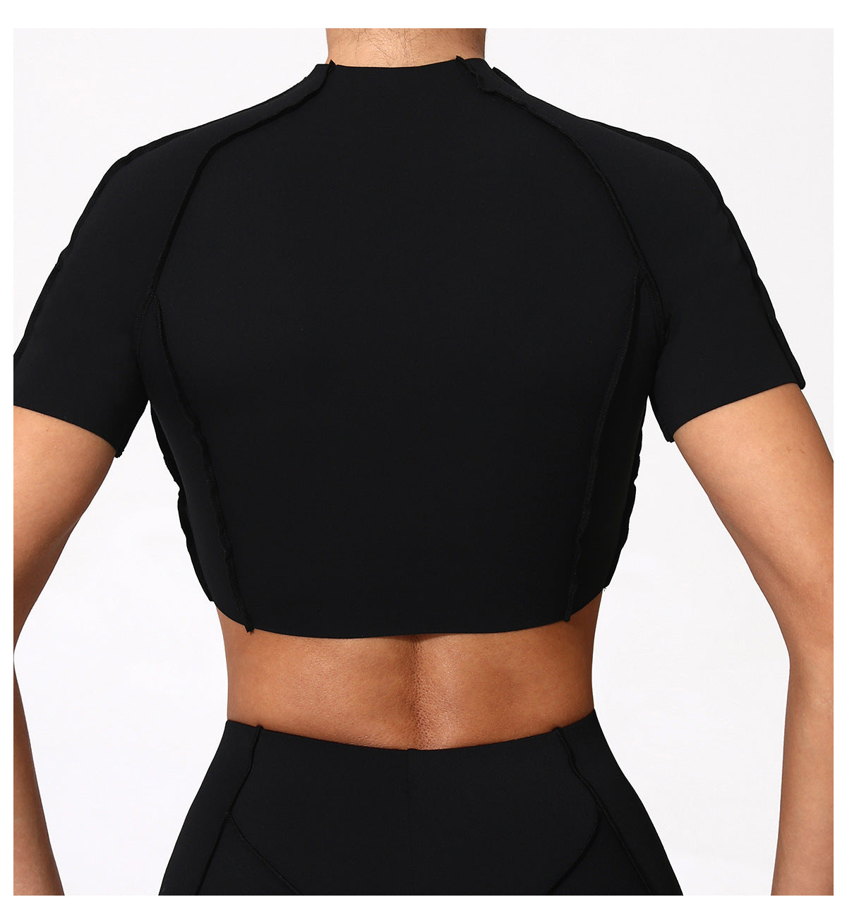 3D Seam Sculpting Yoga Tee｜Slim-Fit No-Bra High-Stretch Lightweight Fitness Top