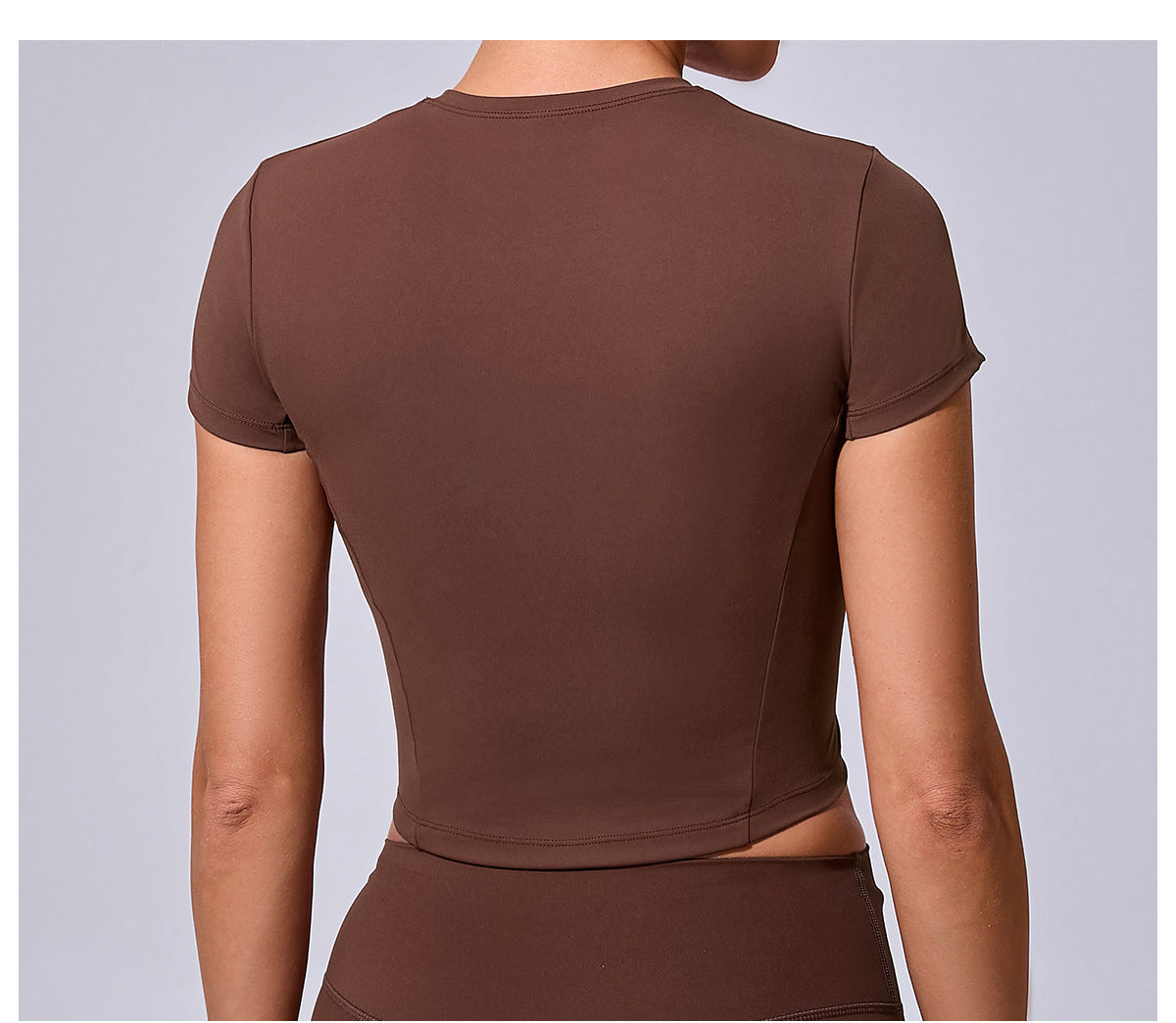 Western-Style Tight Fit Yoga Tee｜Quick-Dry Short Active Top for Running & Outdoor Workouts