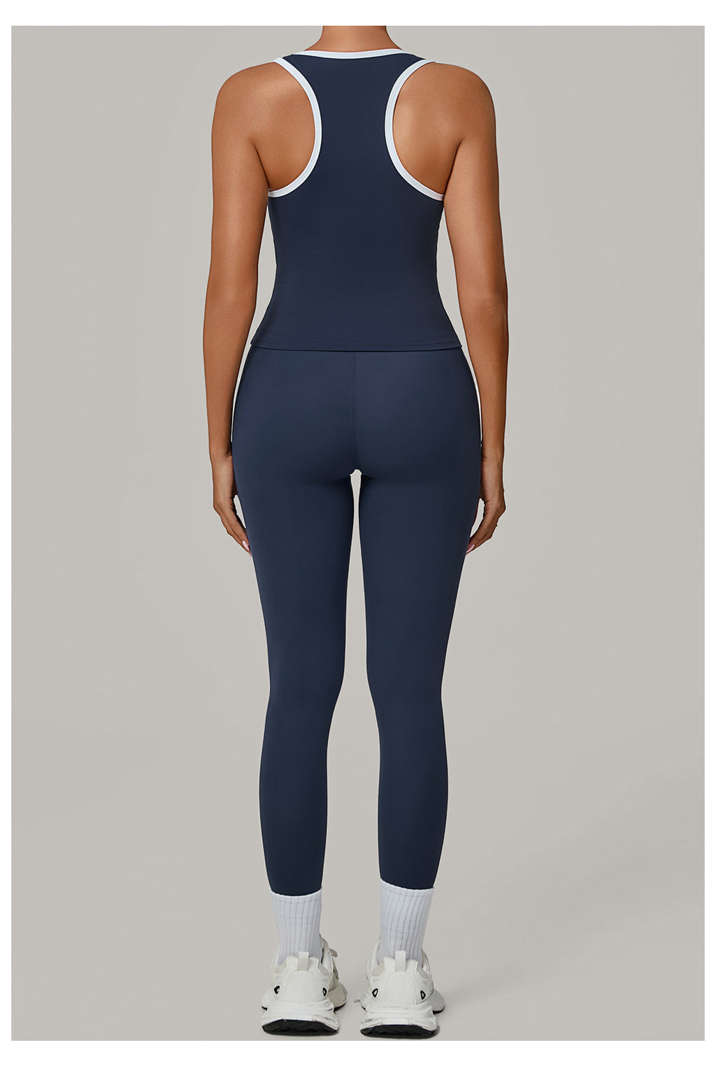 Contrast Patchwork Sports Set | Second-Skin Compression Running Yoga Outfit