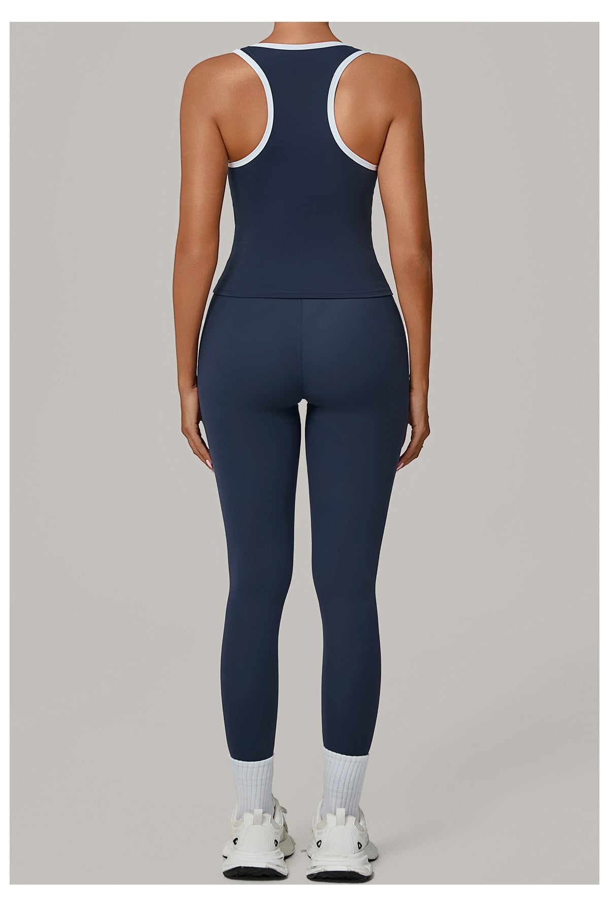 Contrast Patchwork Sports Set | Second-Skin Compression Running Yoga Outfit