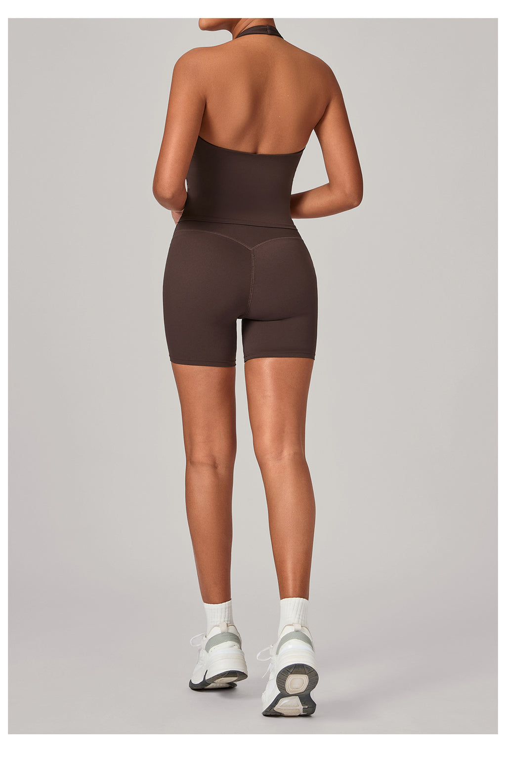 Halter Neck V-Neck Yoga Set | Push-Up Sports Bra & Booty-Lift Running Two-Piece