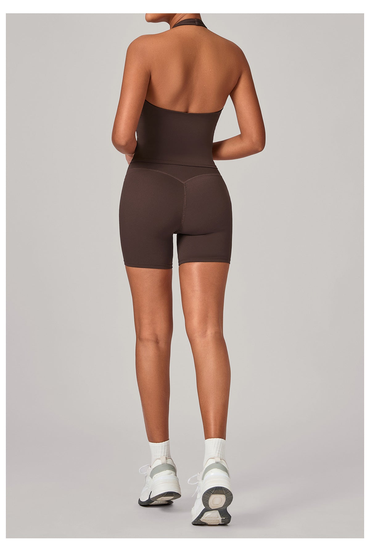 Halter Neck V-Neck Yoga Set | Push-Up Sports Bra & Booty-Lift Running Two-Piece