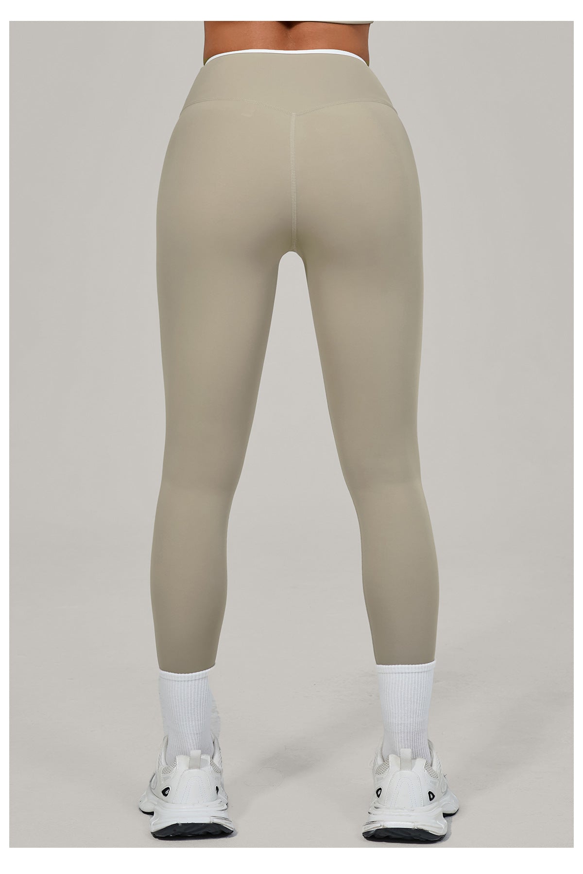 EU & US Naked-Feel Yoga Leggings | Cross High-Waist Color Block Running Pants 50402