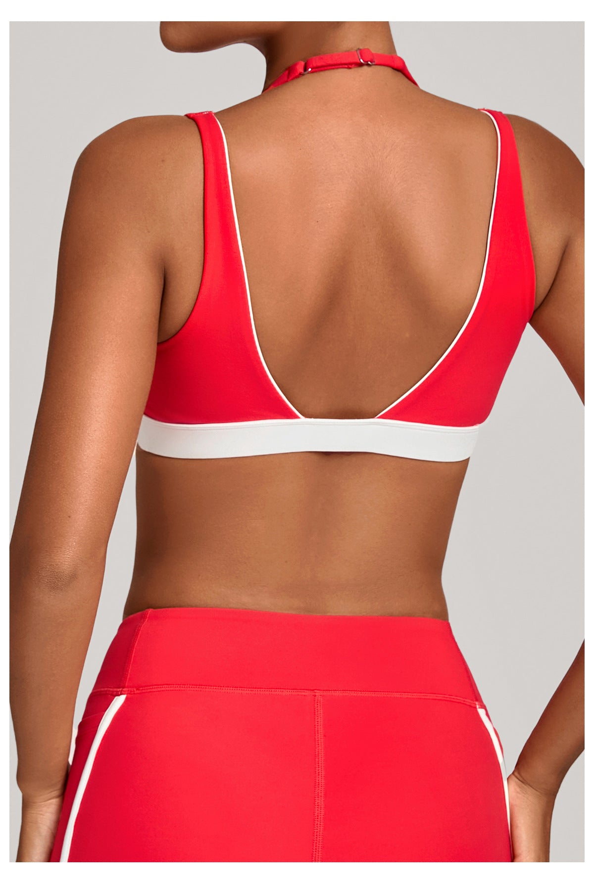 Color Block Patchwork Halter Yoga Bra | Cross Back Slim Fit Running & Fitness Sportswear