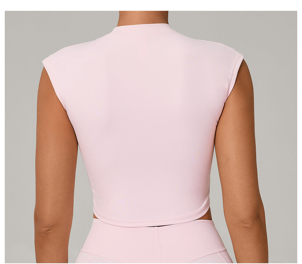 Tight Quick-Dry Flutter Sleeve Yoga Tee｜Lightweight Fitness & Casual Running Top for Women