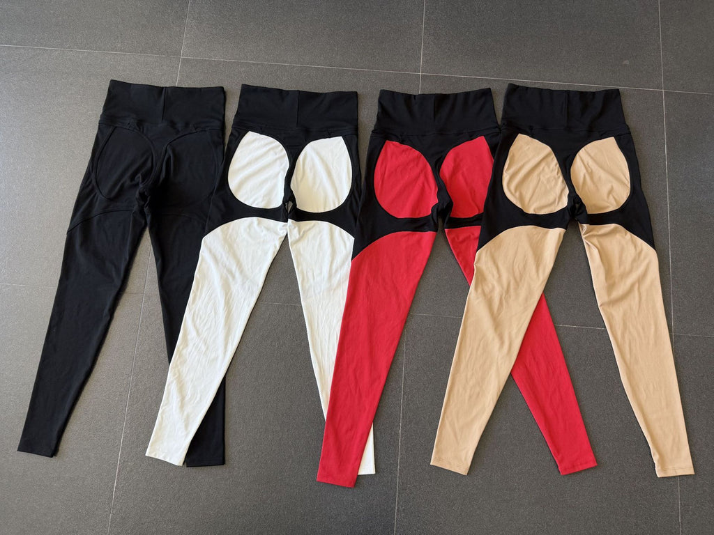 High-Waist Patchwork Yoga Leggings | Slim Fit Quick-Dry Running Fitness Pants