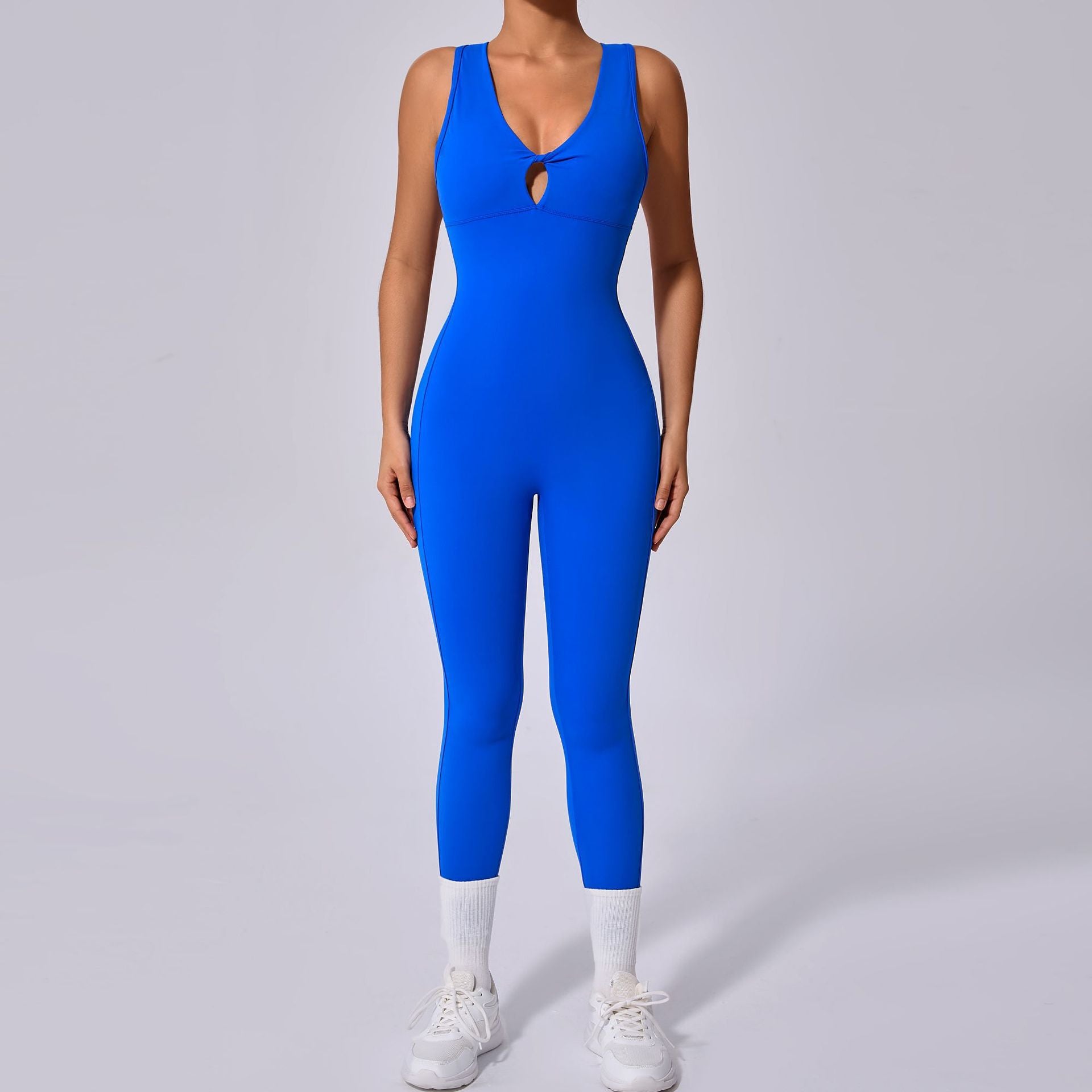 Fan-Shaped Back Sleeveless Yoga Jumpsuit One-Piece Running Fitness Bodysuit