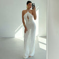 2026 Summer Sexy Hollow Out Knitted Solid Beach Dress Bikini Swimsuit Cover Up