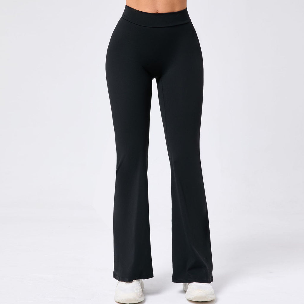 Peach-Lift V-Waist Yoga Flare Pants | High-Waist Quick-Dry Wide-Leg Fitness Trousers