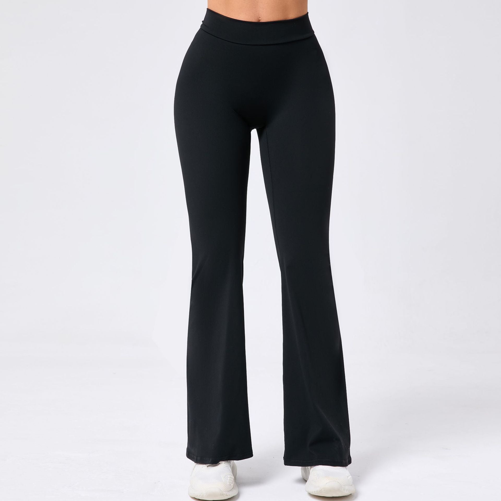 Peach-Lift V-Waist Yoga Flare Pants | High-Waist Quick-Dry Wide-Leg Fitness Trousers