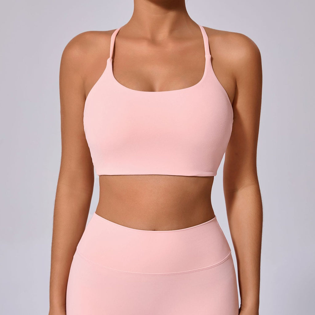 Shockproof Cross Strap Naked-Feel Yoga Bra | Running & Training Cross Back Sports Top
