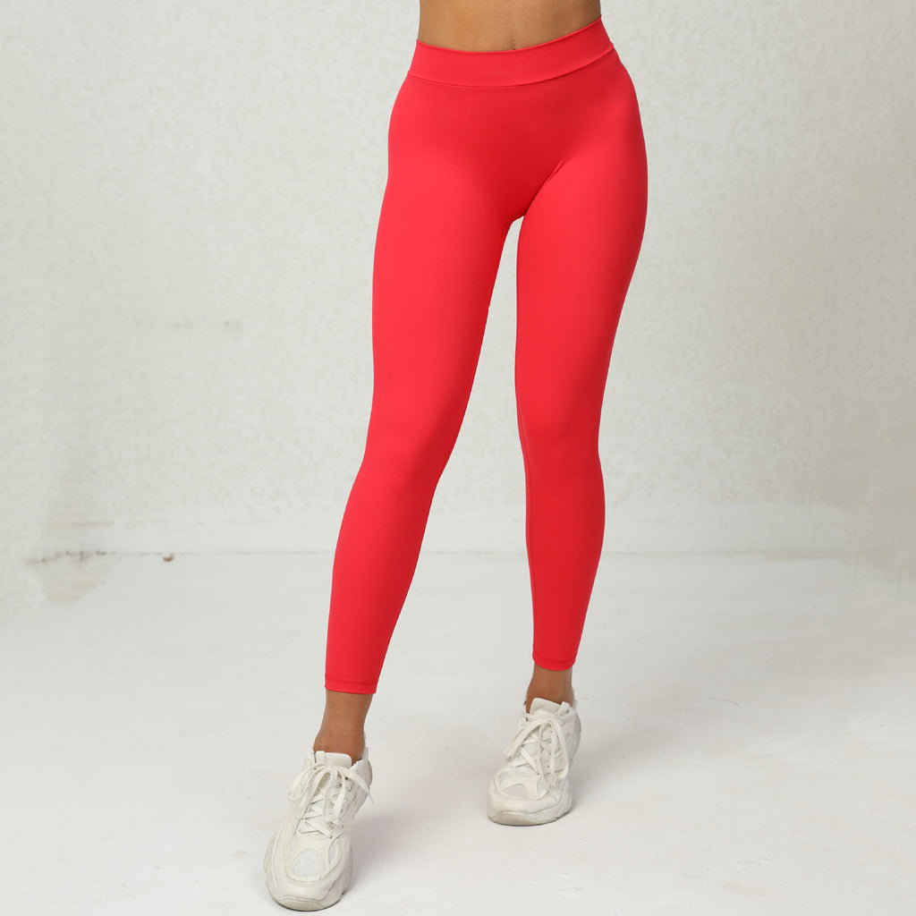 New No-Front-Seam Yoga Leggings | Peach Lift V-Waist Compression Fitness Pants