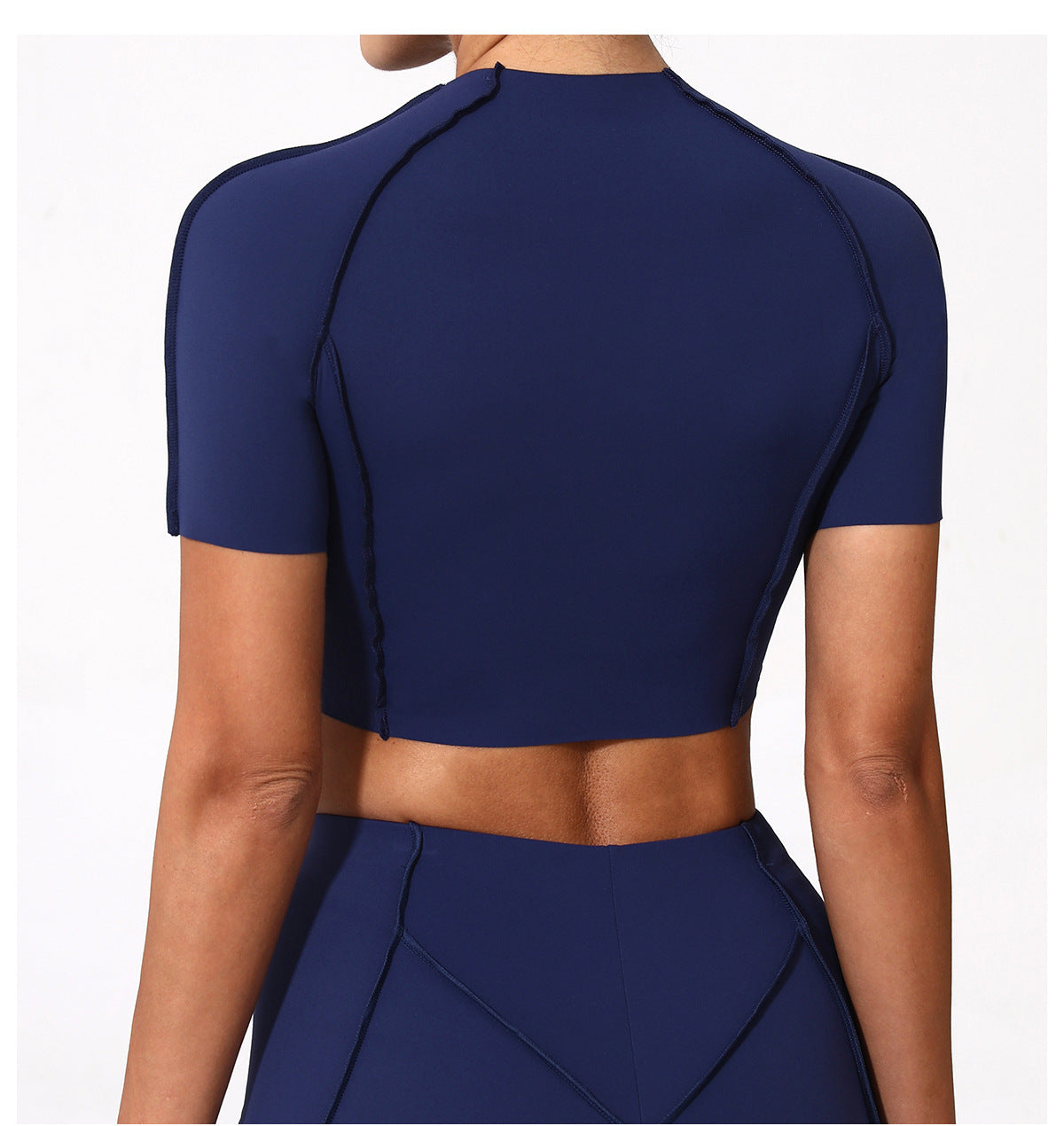 3D Seam Sculpting Yoga Tee｜Slim-Fit No-Bra High-Stretch Lightweight Fitness Top