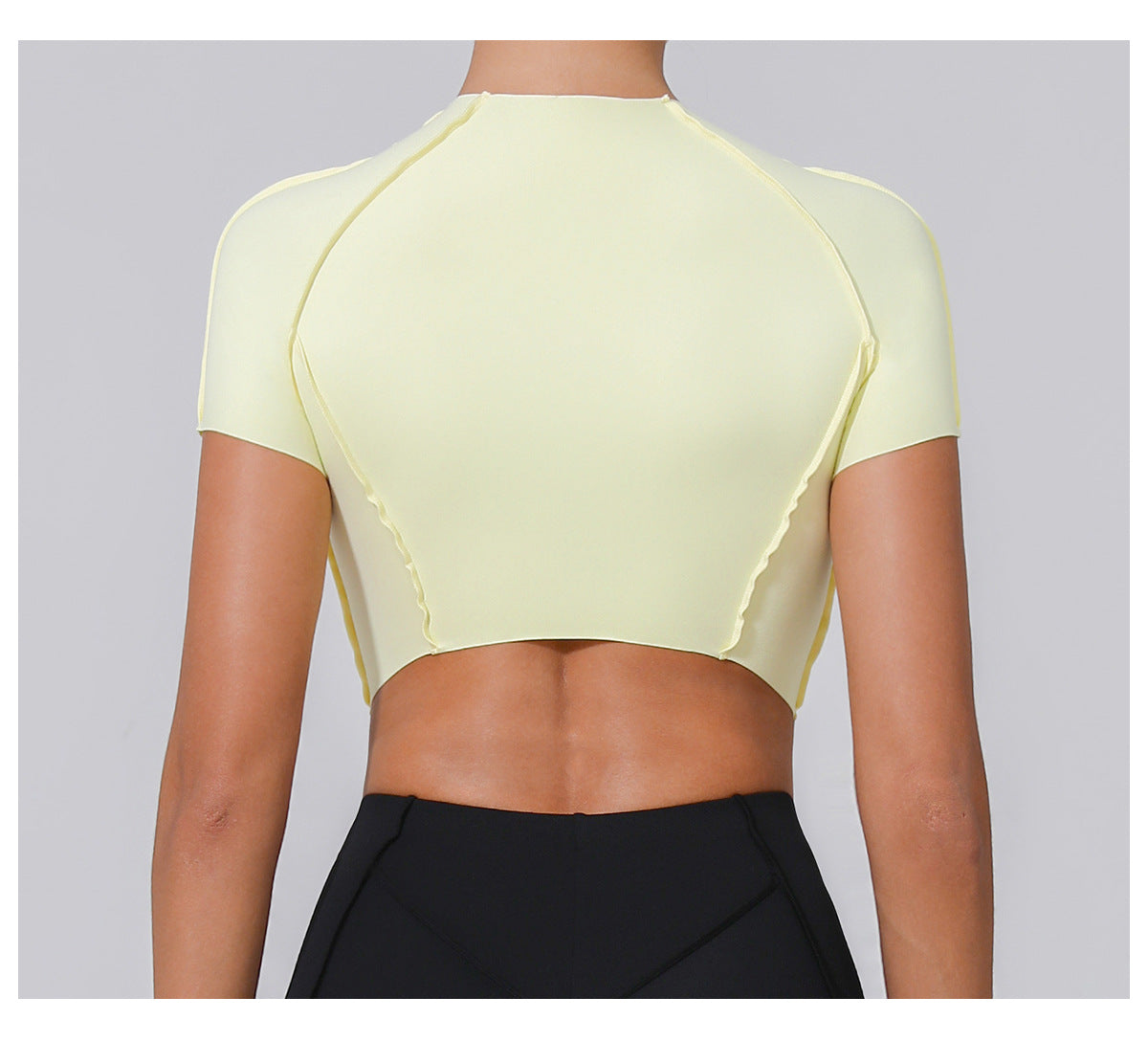 Bare-Feel Sculpted Yoga Tee｜No-Bra Tight Quick-Dry Fitness Top for Running & Training