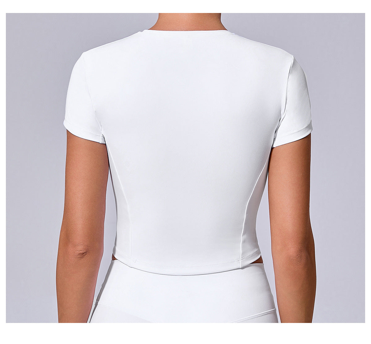 Western-Style Tight Fit Yoga Tee｜Quick-Dry Short Active Top for Running & Outdoor Workouts