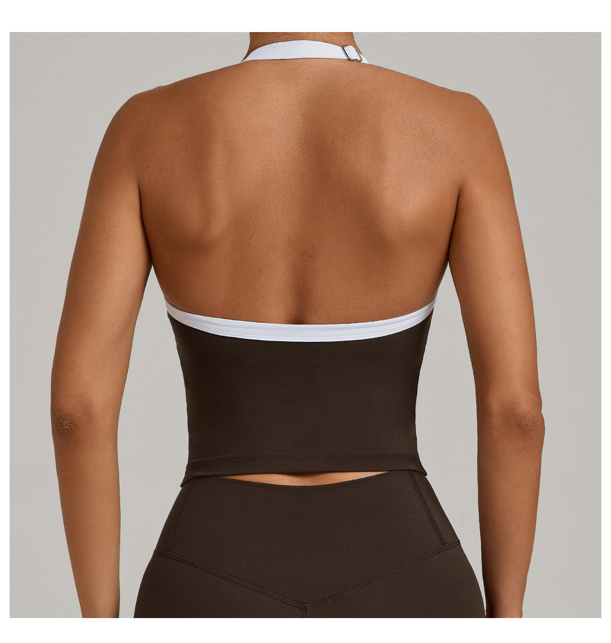 Adjustable Strap Halter Yoga Tank Top | Quick-Dry Patchwork Running & Training Activewear