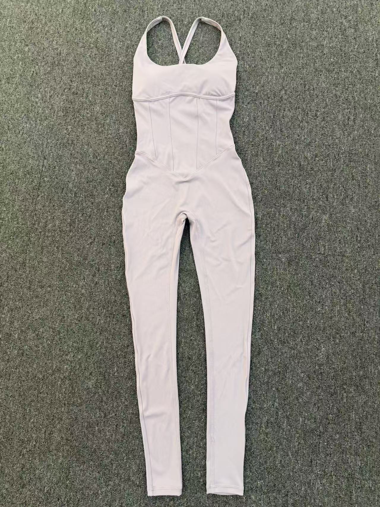 Adjustable Strap Yoga Jumpsuit Dance Backless Tight Fitness Wear
