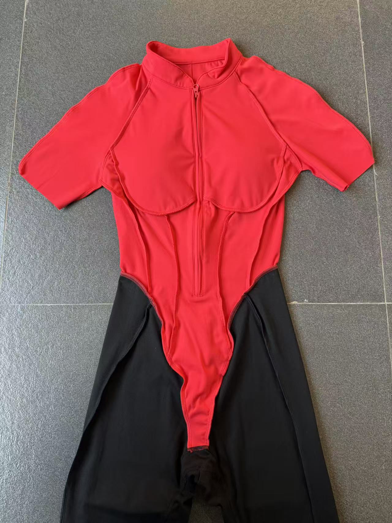 New High-Neck Backless Color Block Yoga Jumpsuit Running Fitness Wear