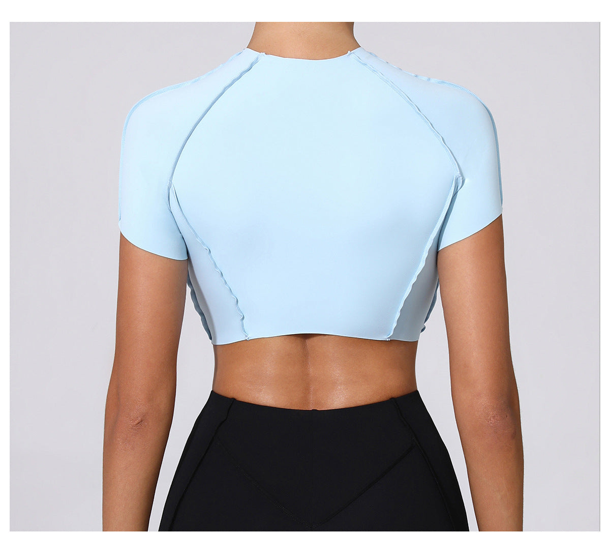 Bare-Feel Sculpted Yoga Tee｜No-Bra Tight Quick-Dry Fitness Top for Running & Training
