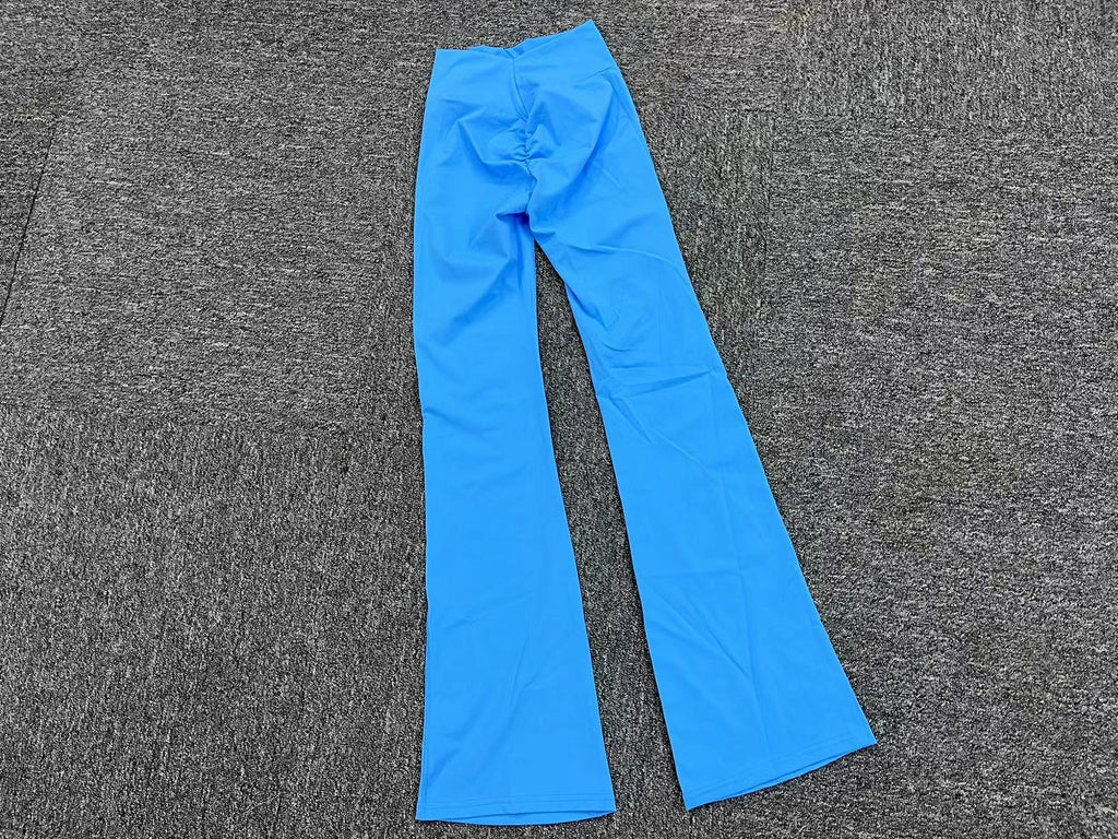New Naked-Feel Stretch Peach-Lift Yoga Flare Pants | Slimming Dance Training Fitness Pants