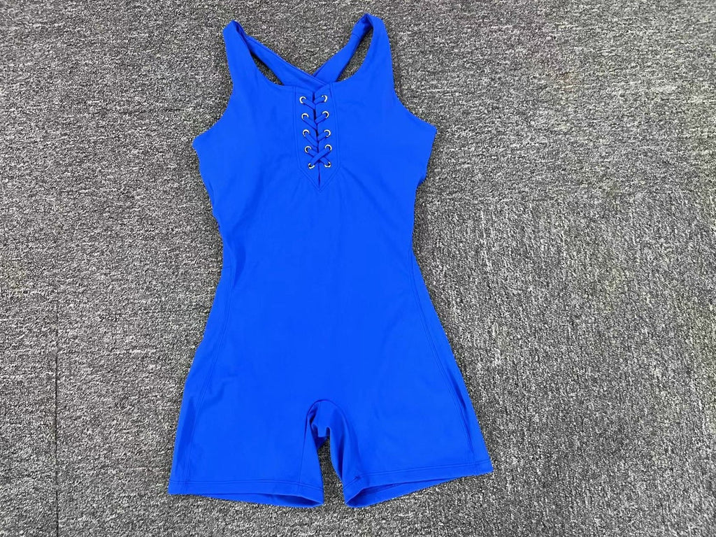 Cross Back Cutout Yoga Jumpsuit Scrunch Butt Quick-Dry Gym Bodysuit