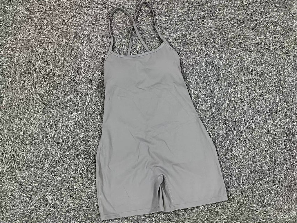 Quick-Dry Bare-Feel Yoga Jumpsuit Back Sculpting Running Fitness Bodysuit