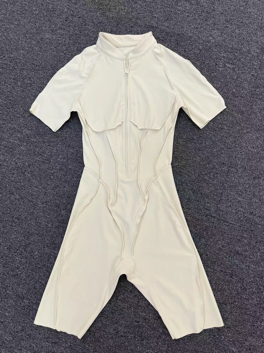 New Tight-Fit Zipper Short Sleeve Yoga Jumpsuit One-Piece Activewear